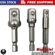 1/4" 3/8" 1/2" Socket Adapter Drill BIts Set Hex Shank Impact Driver Tools - NEW