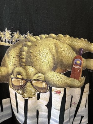 VTG Florida Alligator T-Shirt XXL Green Funny  Gator tan  Pre-shrunk