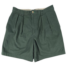 Vtg 90s Tommy Hilfiger Men 34 Hunter Green Pleated Shorts Classic Preppy Summer