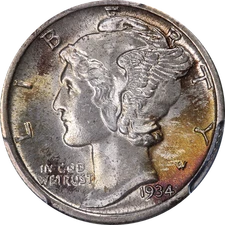 1934-P Mercury Dime PCGS MS67 FB Nice Luster Strong Strike