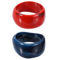 2 StüCke Acrylharz Armband Chunky Vintage Handgelenk Armreifen Rot Blau