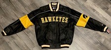 Vintage Iowa Hawkeyes Collegiate Licensed G-III Sports Leather Jacket Size M Y2K