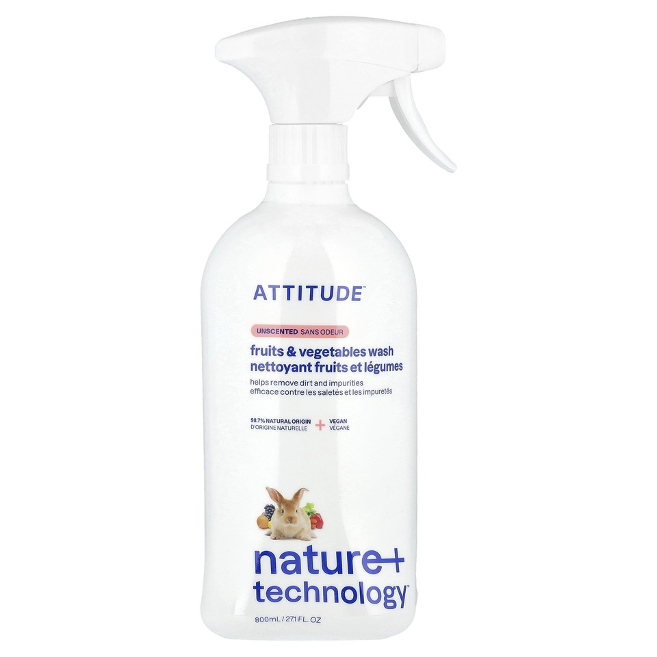 Nature + Technology™, Fruit & Vegetables Wash, Unscented, 27.1 fl oz (800 ml)