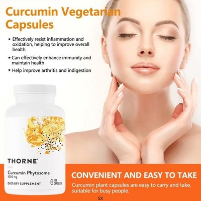 120 Kapseln Thorne Curcumin Phytosome 1000mg, Nahrungsergänzungsmittel, neu Top