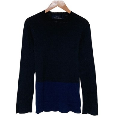 tricot COMME des GARCONS AD1996 Two-tone Rib Knit Top, Black/Navy