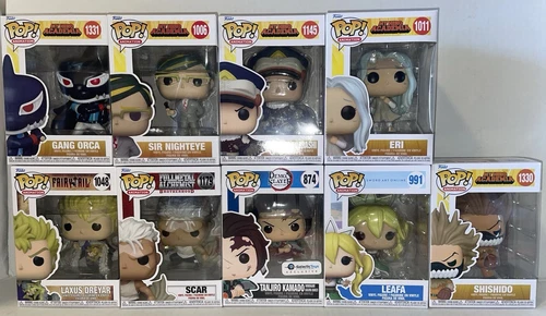 Funko Pop! Anime Lot X9 Demon Slayer My Hero Academia Fairy Tail FMA manga  NEW
