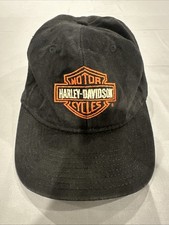 Harley-Davidson Black Snapback Hat, Licensed Embroidered Logo, **Made in USA