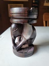 Wooden Carved Ashtray Of An Elephant