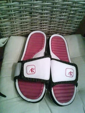 And 1 Men's Slip On Slides Red, White and Black Size 11 Used 