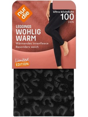 Nur Die 715503 Ultra-Blickdichte Leggings Wohlig Warm 100 DEN - schwarz leo