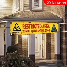 Halloween Zombie Warning Banner Restricted Area Wall Party Decoration