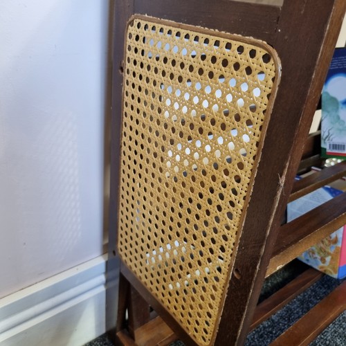 Retro Vintage Wood Rattan Open Bookcase Book Shelf Shelves Mid Century Stacked - Picture 6 of 10
