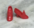 Vintage *Maddie MOD* Shoes: Red Pilgrims, 70s Chunky Heels (Barbie Clone) (C)