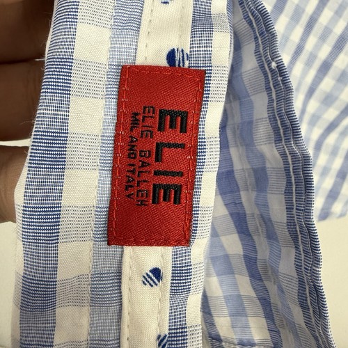 Elie Balleh Modern Fit Boys Long Sleeve Button Shirt Milano Size 14 Blue Check - Picture 4 of 8