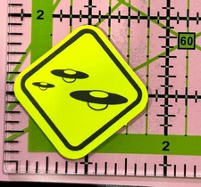 MINI Funny Warning Sticker: FLYING UFO's - Vinyl Decal Sticker Bomb XTRA FREE