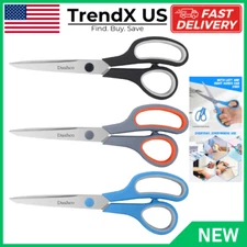 3-Pack Heavy Duty Scissors with Ultra Sharp Blades and Comfort Grip Home 8.5"