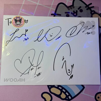 Kpop group Wooah( unframed - mini album) hand signed paper