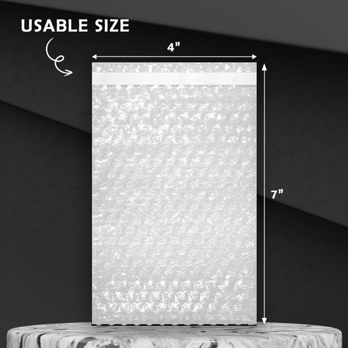 Fantasy 500 Pack 4"x 7" Clear Bubble Pouch Bags, Bubble Cushioned Pouches-BP#000 - Picture 2 of 3