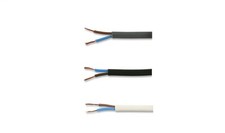 Lighting Mains Cable Flat Flex 2192Y 2 Core 0.5mm² 0.75mm² Black White Or Grey