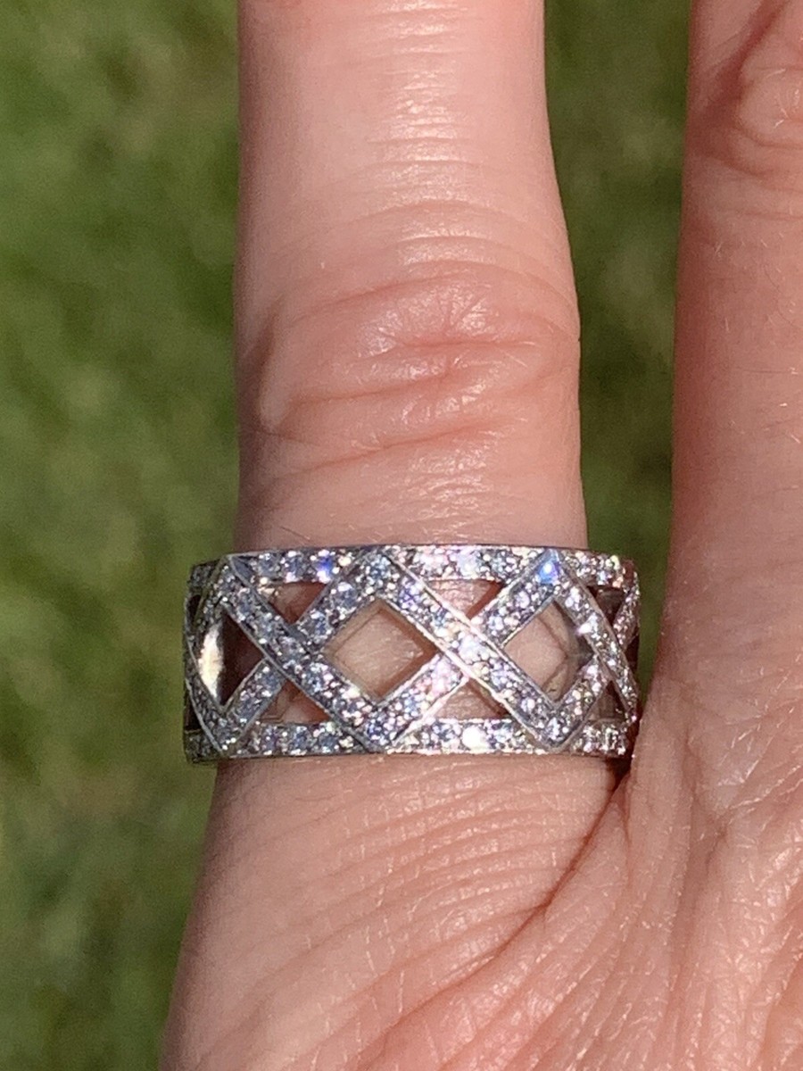 Tiffany & Co Platinum PT950 Diamond 1.25 TCW Eternity Braided Ring