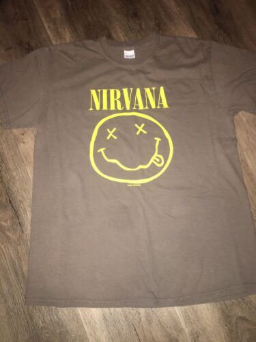 Nirvana Vintage T-Shirt 1992 Band Tee Gray Medium 