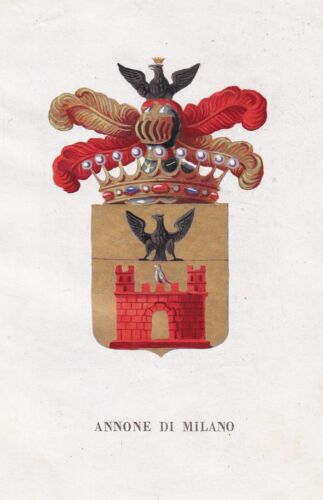 Annone di Milano Wappen Stemma coat of arms blasone Stich engraving 1846 - Bild 1 von 1