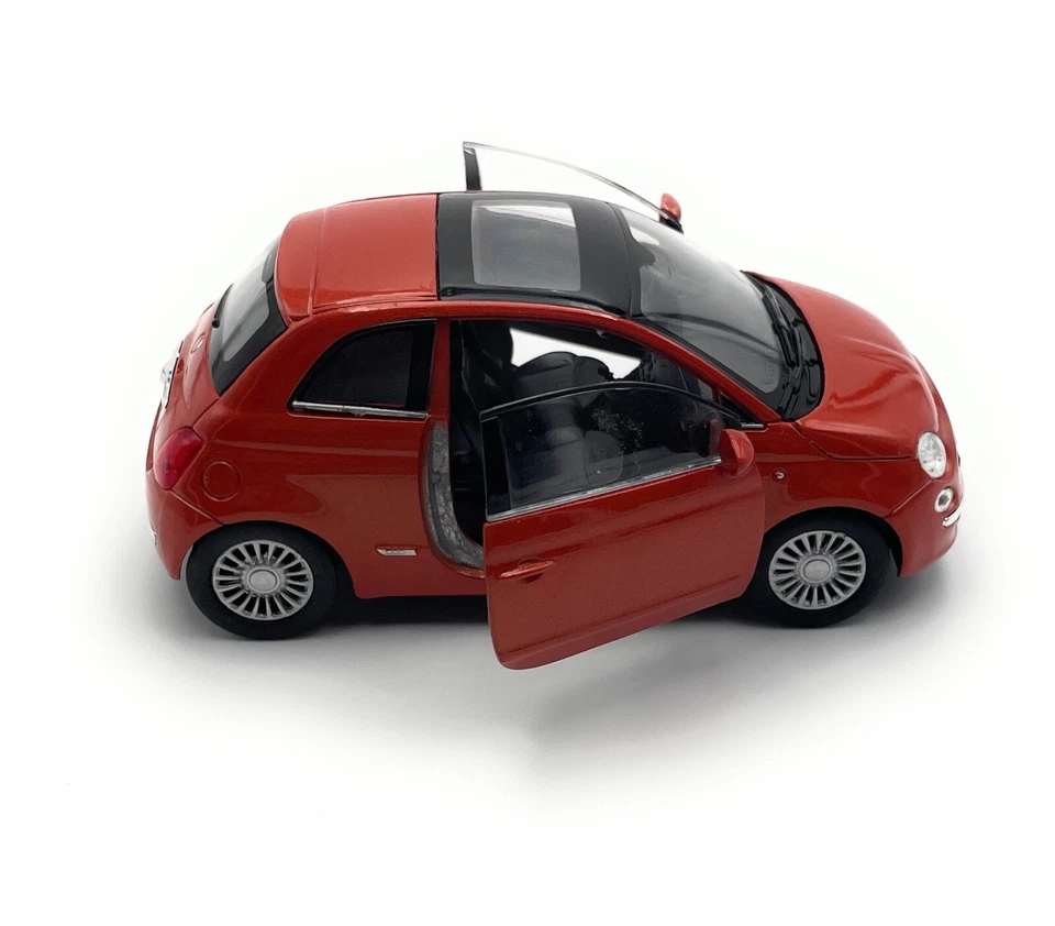 Modelo Coche Fiat 500 1:34-39 Naranja Miniatura Vehículo Foto 4 de 4