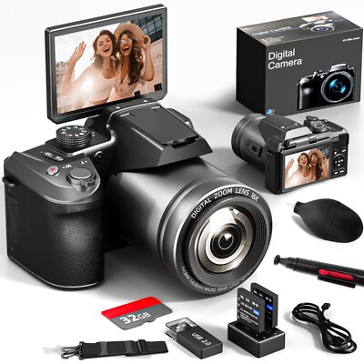 Digitalkameras 5K 64MP 16X 3 Zoll Bildschirm WiFi App Control für Fotografie