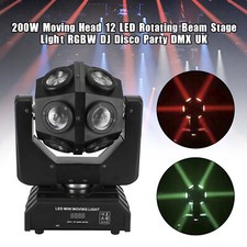 200W Moving Head 12 LED Rotating Beam Stage Light RGBW DJ Disco Party DMX AS