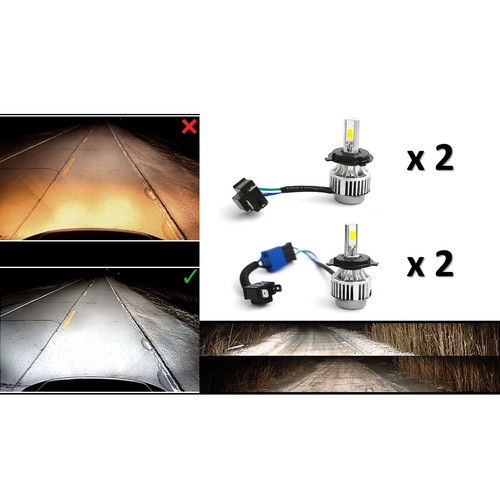 Juego de bombillas de lámpara de metal con lente de vidrio amarillo cristalino 4X6" 6K LED 18/24W - Imagen 12 de 13