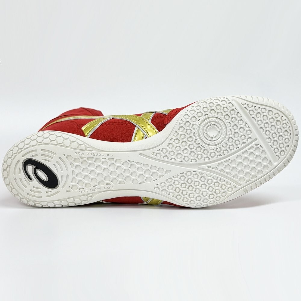 ASICS Wrestling Shoes 1083A001 Red x gold silver Successor to