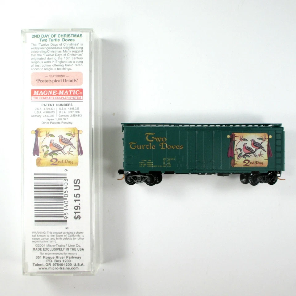 N Scale ***TWO TURTLE DOVES*** 12 Days of Christmas, Box Car, Micro Trains 21502 - Image 2 of 4