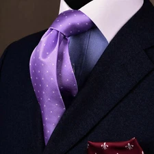 Purple With White Dot Modern 3" Tie Mens Business Formal Designer Accessory 