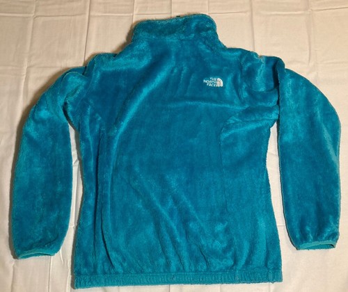 The North Face Jacket Girls Size XL 18 Black Teal Fuzzy Fleece Full Zip - Picture 5 of 6