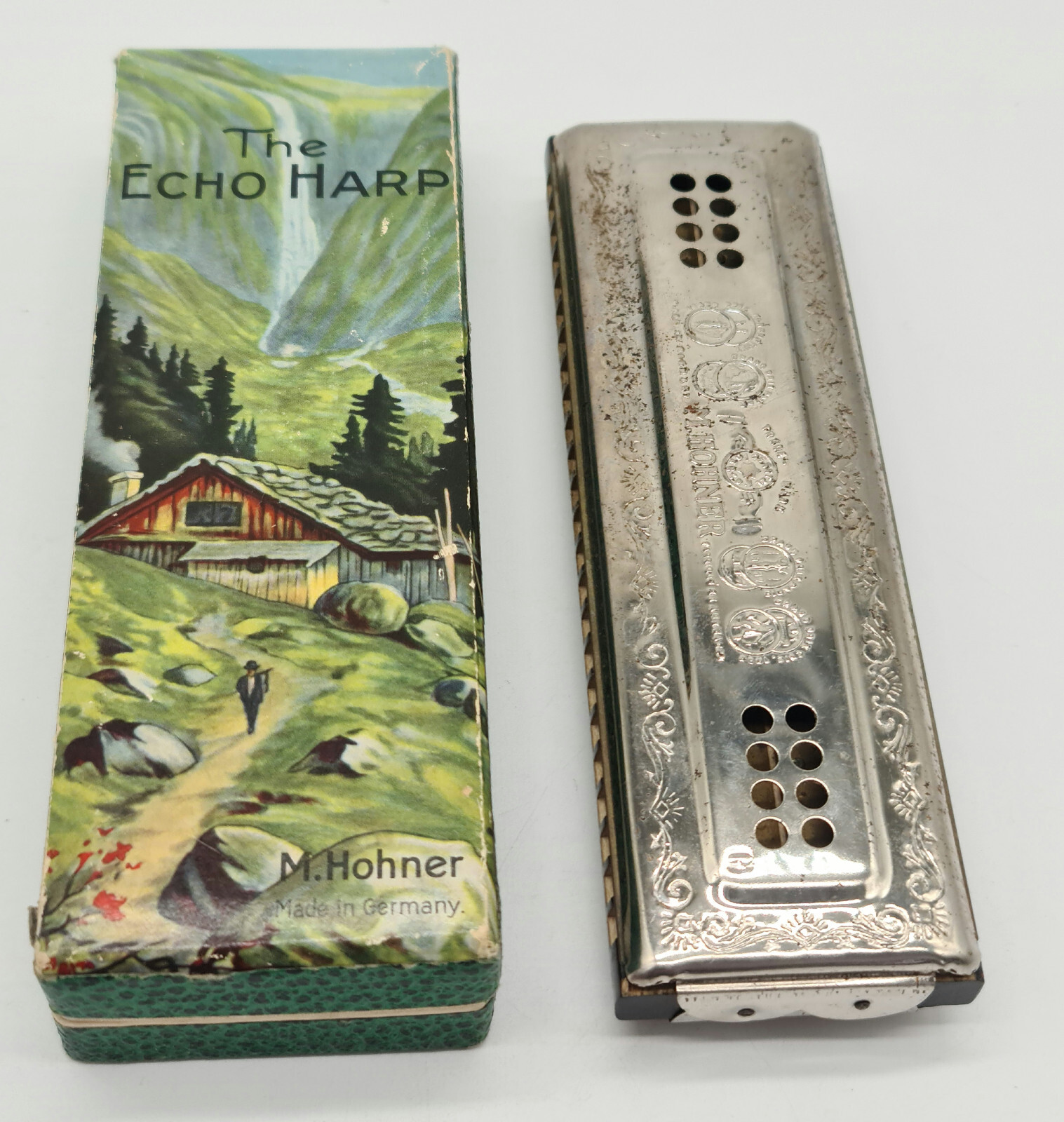 Muntharmonika H.Hohner The Echo Harp Glockenreine Stimmung im OE Etui