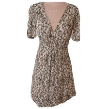 MNGO, Womens Dress, Size 2 Floral Ditsy Green Summer Packable Short Sleeve