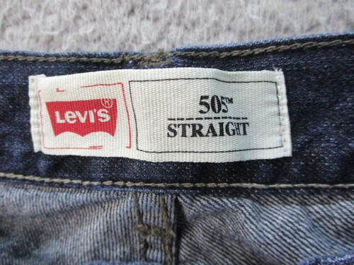 Levi's 505 Jeans Tag 27x27 Actual 26x25 Pants Straight 14 Reg Dark Wash Cowboy - Picture 8 of 13