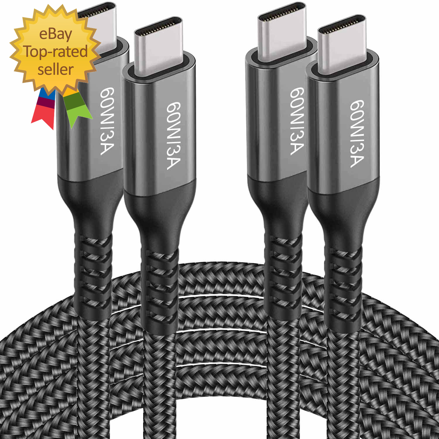 15FT USB-C to USB-C Fast Charging Cable 60W 2-Pack for iPhone