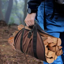 Firewood Log Carrier Bag Canvas Organize Log Tote Holder Heavy Duty Fireplace US