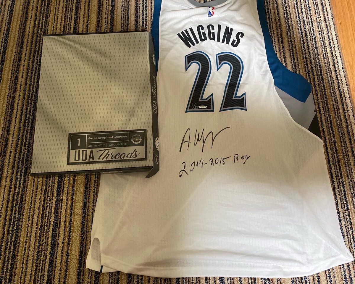 Carte Autographe Andrew Wiggins UDA 2014-15 ROY 1/22 - Jersey Minnesota Timberwolves - Avec Boîte