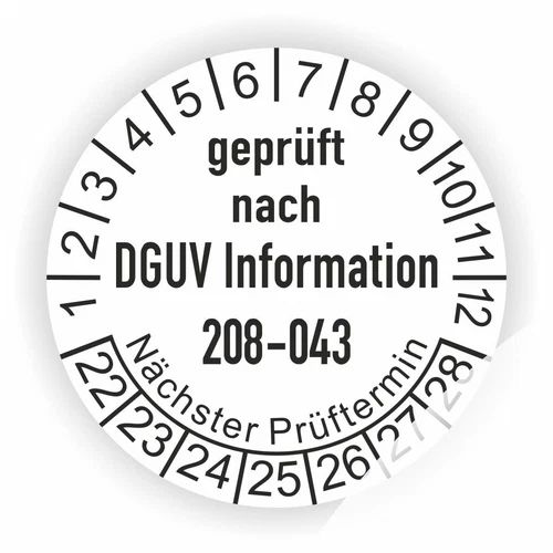 Prüfplaketten Regal Prüfung Wartung -Geprüft nach DGUV Info 208-043- Ø:20-50mm - Bild 1 von 8