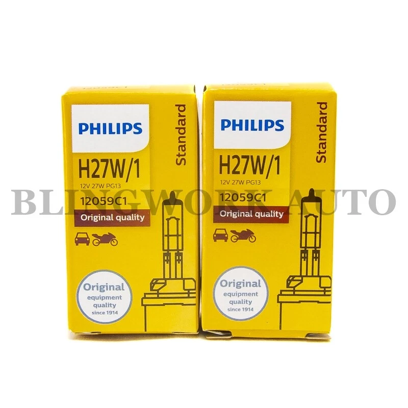 2PC Philips 880 H27W/1 OEM Factory Standard Replacement Fog Light Bulb 27W 12059 - Image 2 of 4