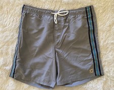 Ocean Pacific OP Men's Elastic Waist Gray Mesh-Lined Swim Shorts Size Large