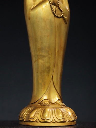 18.9" Antique Tibetan Buddhism temple Bronze gilt Ksitigarbha Bodhisattva statue - 第 3/9 張圖片