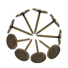 100 PCS 11mm x 17mm Bronze Flat Head Thumb Tacks Vintage Upholstery Tacks Pus...