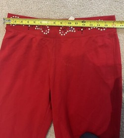 NWT Vintage Victoria Secret Embellished Red Flare Pants Size Medium