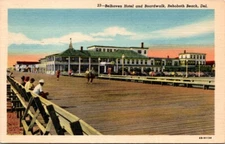 Rehoboth Beach DE Belhaven Hotel Boardwalk Linen 1944 postcard IQ5