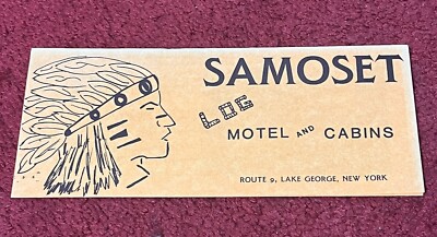 Vintage Samoset Log Motel Cabins Lake George New York Pamphlet Brochure 1996
