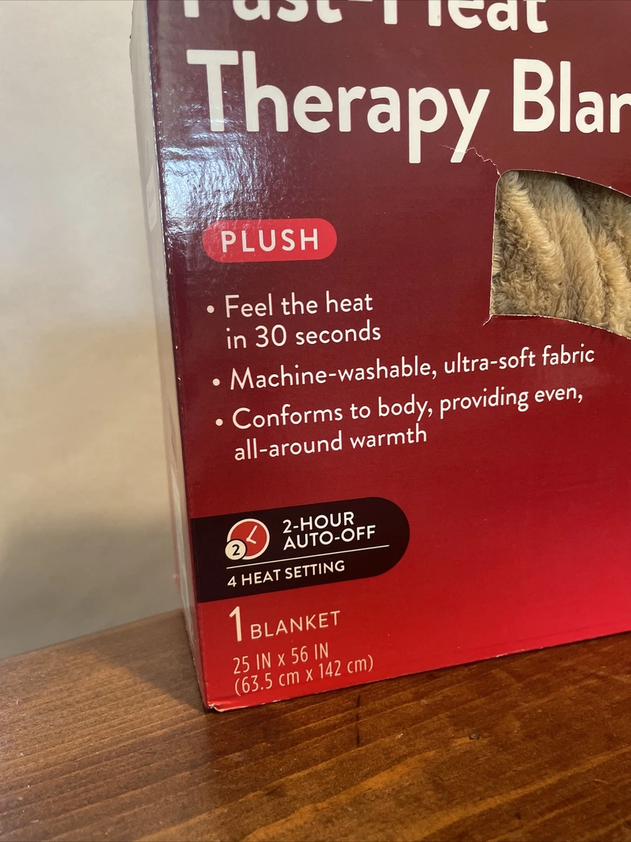 Walgreens Fast Heat Therapy Blanket Plush Size: 25u0026#034; x 56u0026#034; Machine  Washable | eBay