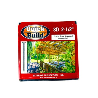 Quick Build 08HGCM5LB Exterior  Galvanized Common Nails 8d 2-1/2 in - 5 lb Pack